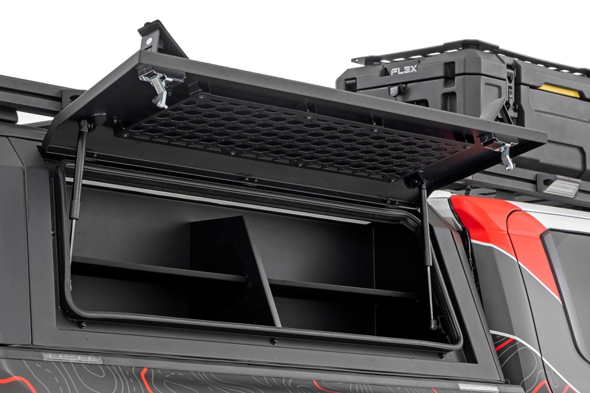 Toyota Tacoma MOLLE Panel Kit - Bed Cap Door - Rough Country - MOLLE Compatible, Black Powder Coat - Black - '24-'26